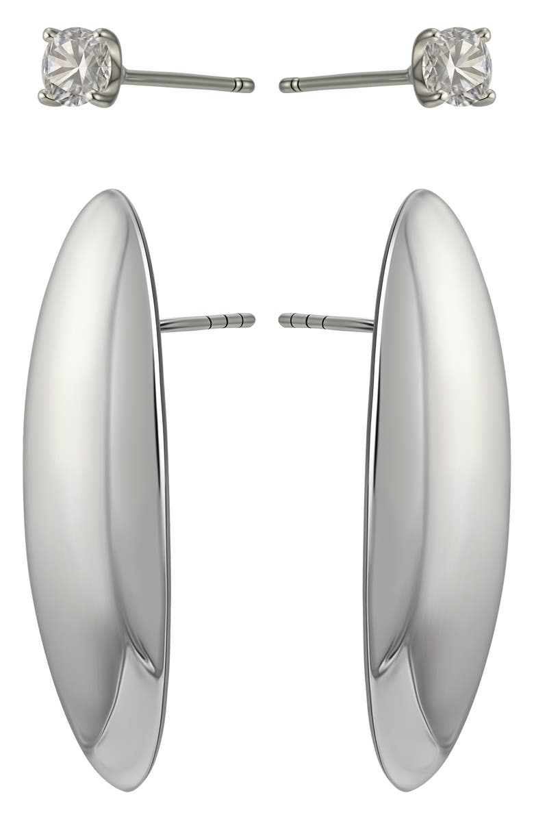 Vince Camuto Set of 2 Assorted Stud Earrings, Alternate, color, Silver
