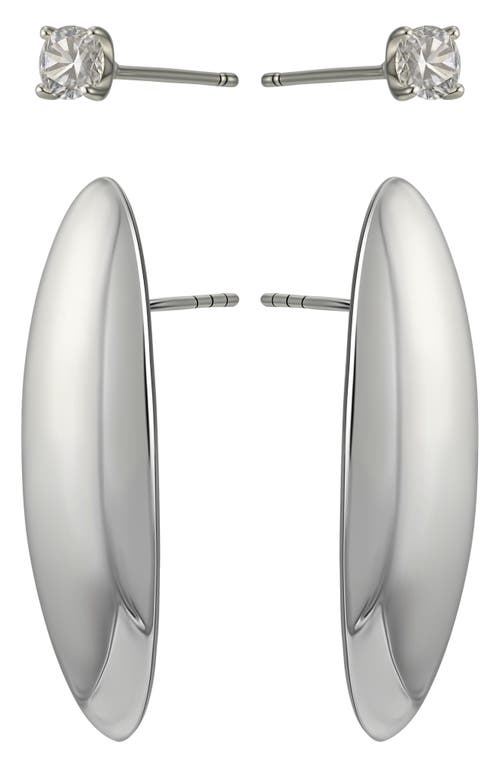 Vince Camuto Set Of 2 Assorted Stud Earrings In Silver