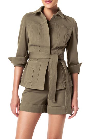 Spanx ® Stretch Twill Shirt Jacket In Green