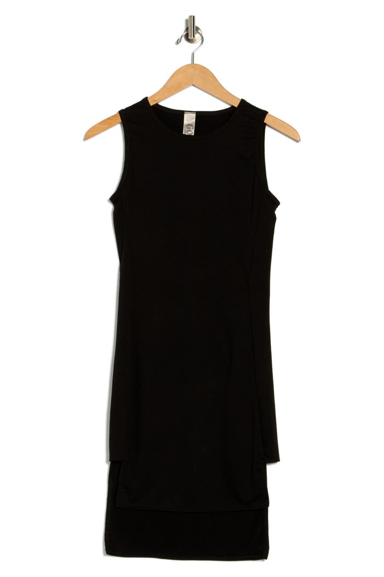 High/Low Jersey Minidress, Alternate, color, BLACK