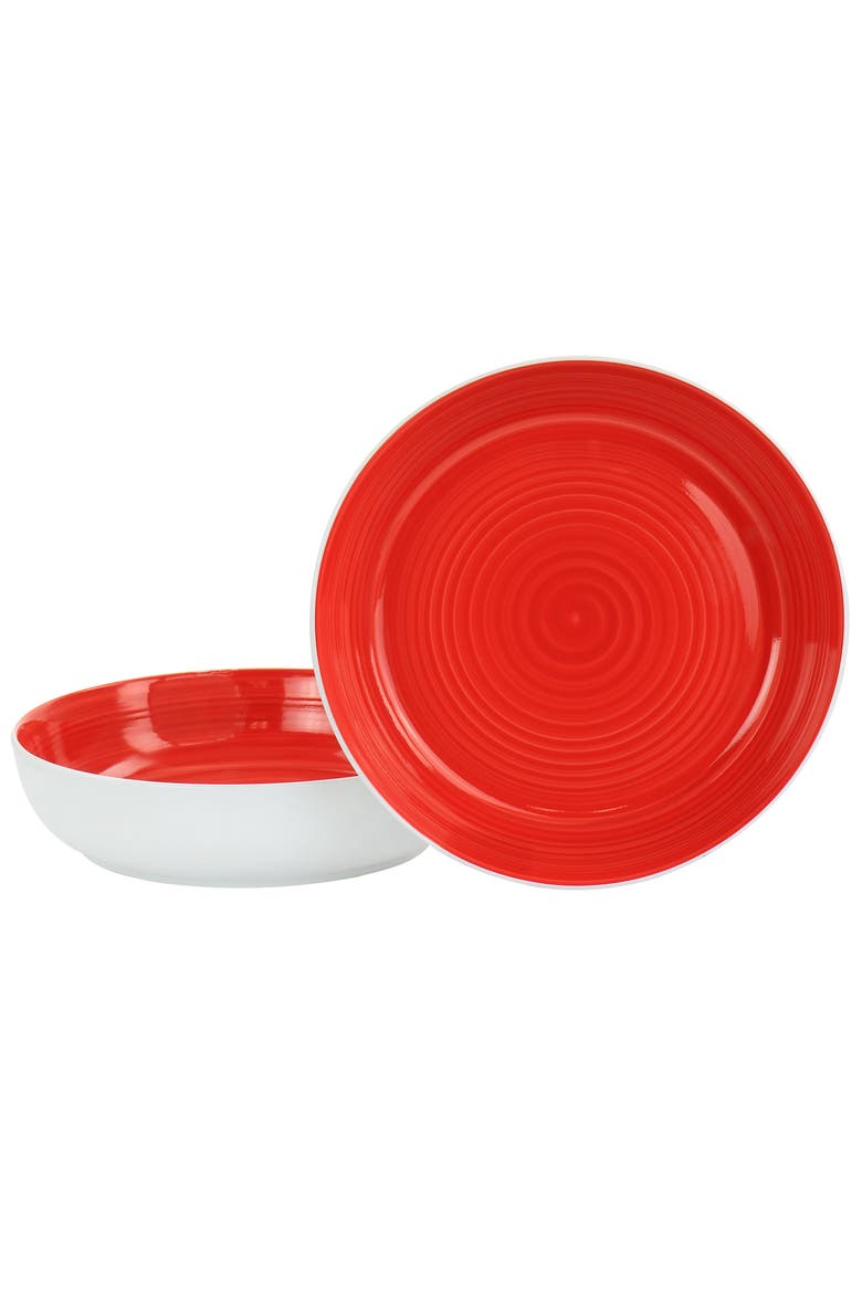 Crenshaw 8.5 Inch 2 Piece Stoneware Dinner Bowl Set, Main, color, Red