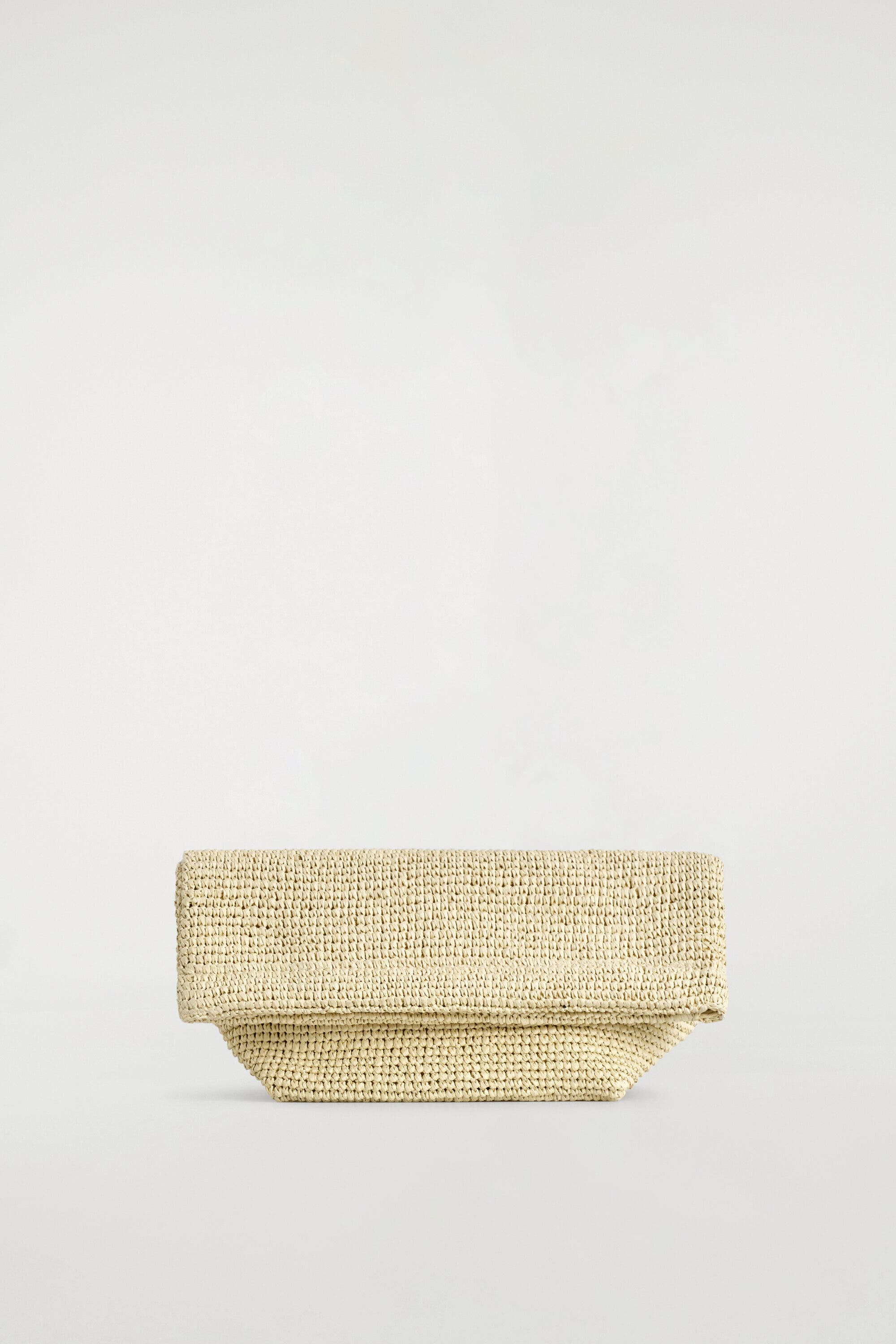 Folded Clutch Bag - Straw, Alternate, color, BEIGE