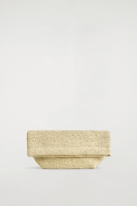 Folded Clutch Bag - Straw