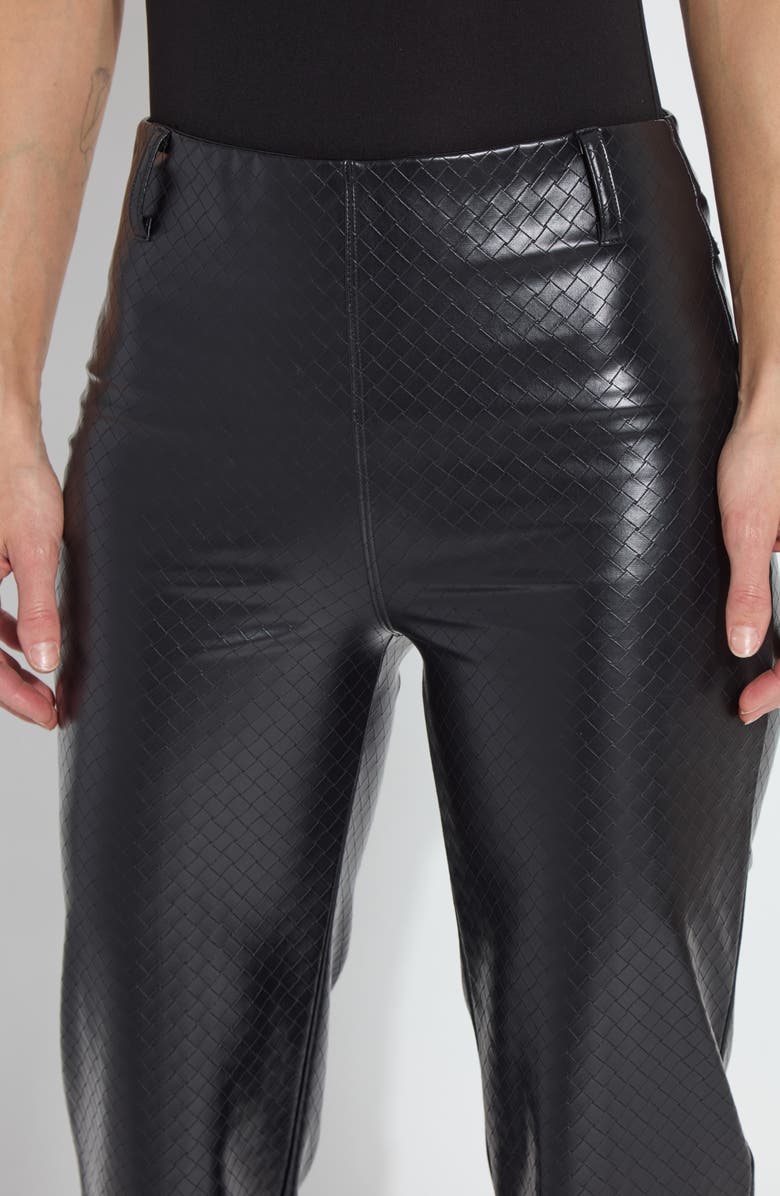 Lysse Amara Flare Faux Leather Pants, Alternate, color, Black Wicker Texture