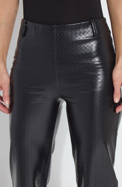 Lyssé Amara Straight Flare Vegan Leather Pants In Black Wicker In Black