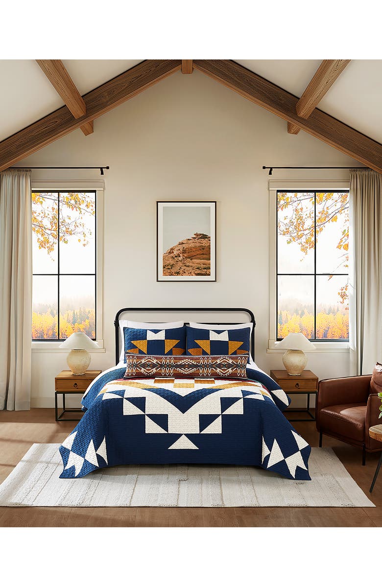 Pendleton Beacon Rock Bolster Accent Pillow, Alternate, color, Navy