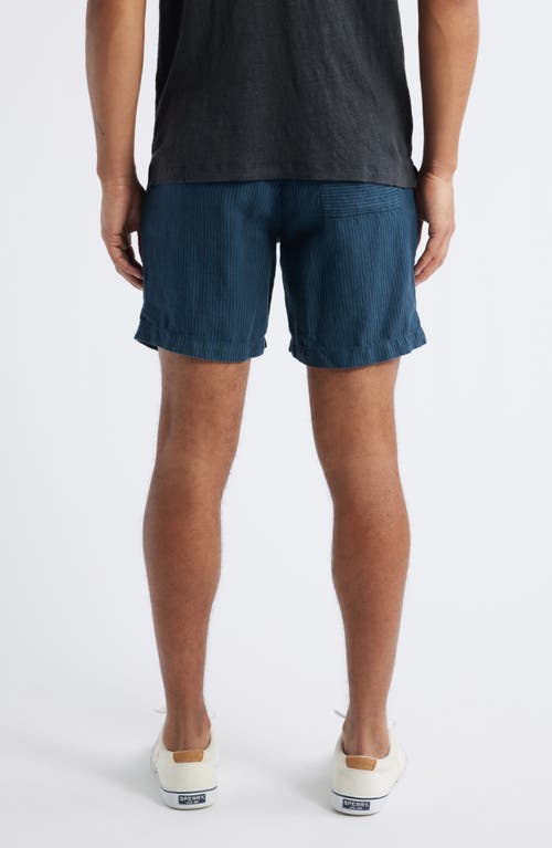 Alex Crane Bo Linen Drawstring Shorts In Overdye Dusk