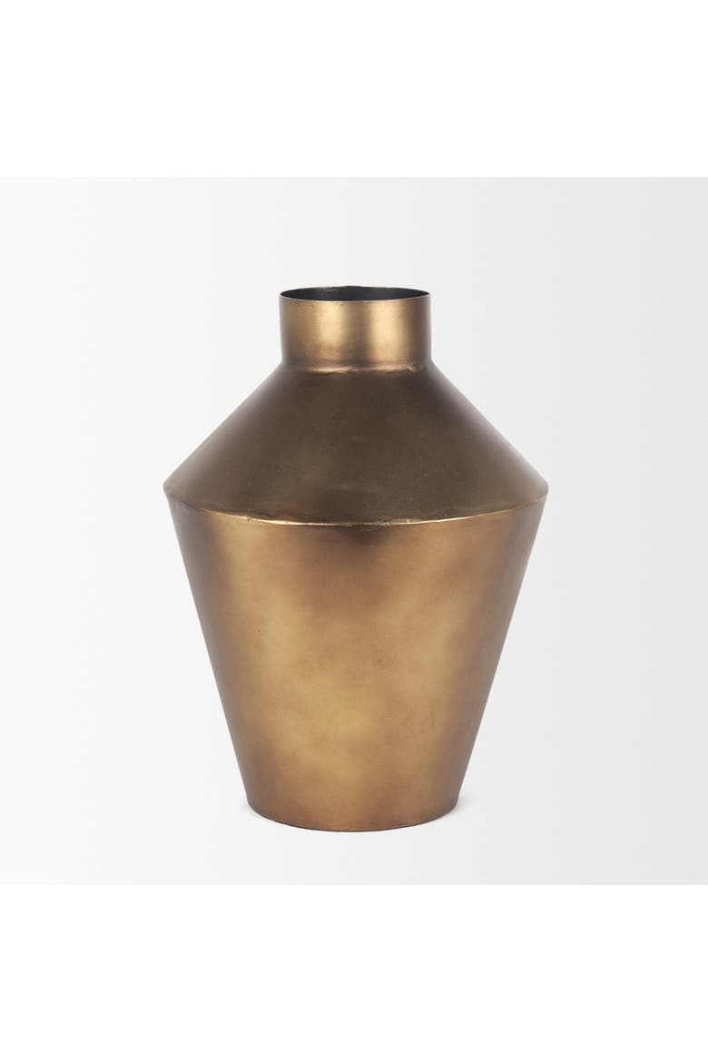 Perrin Brushed Metal Decorative Vase, Alternate, color, Gold