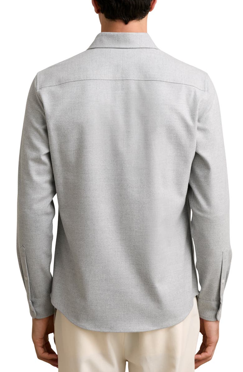 Reiss Parque Heathered Flannel Button-Up Shirt, Alternate, color, Soft Grey Melange