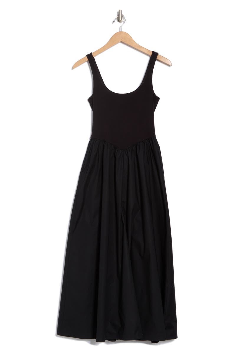 Melrose and Market Mixed Media Tank Dress, Alternate, color, Black