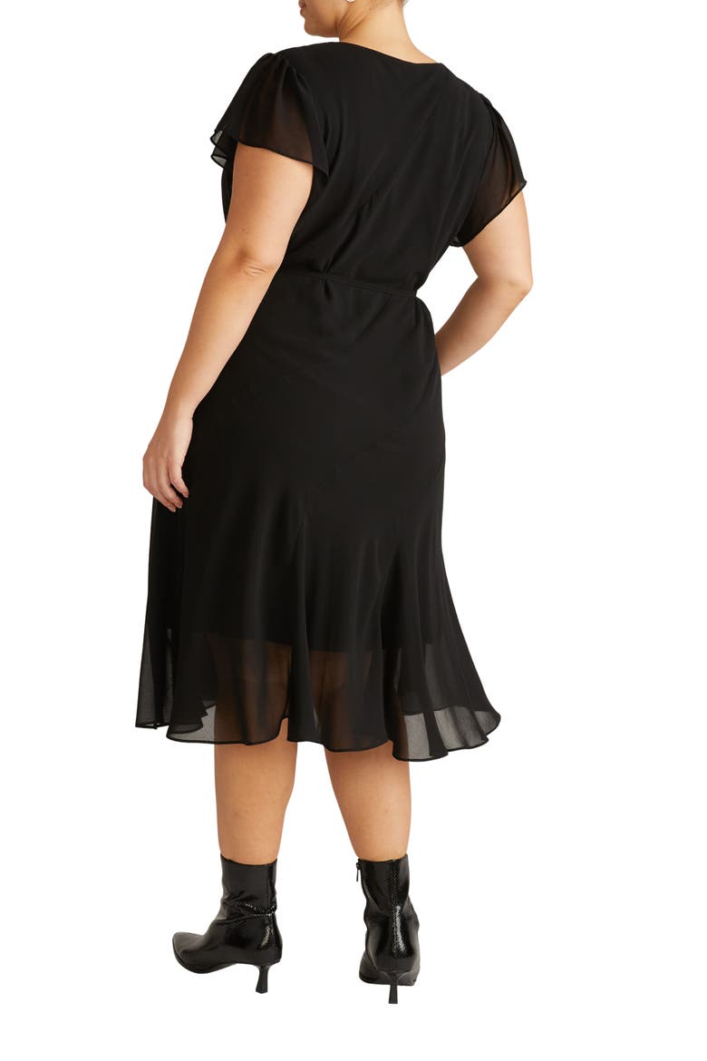 Sevilla Chiffon Dress, Alternate, color, BLACK