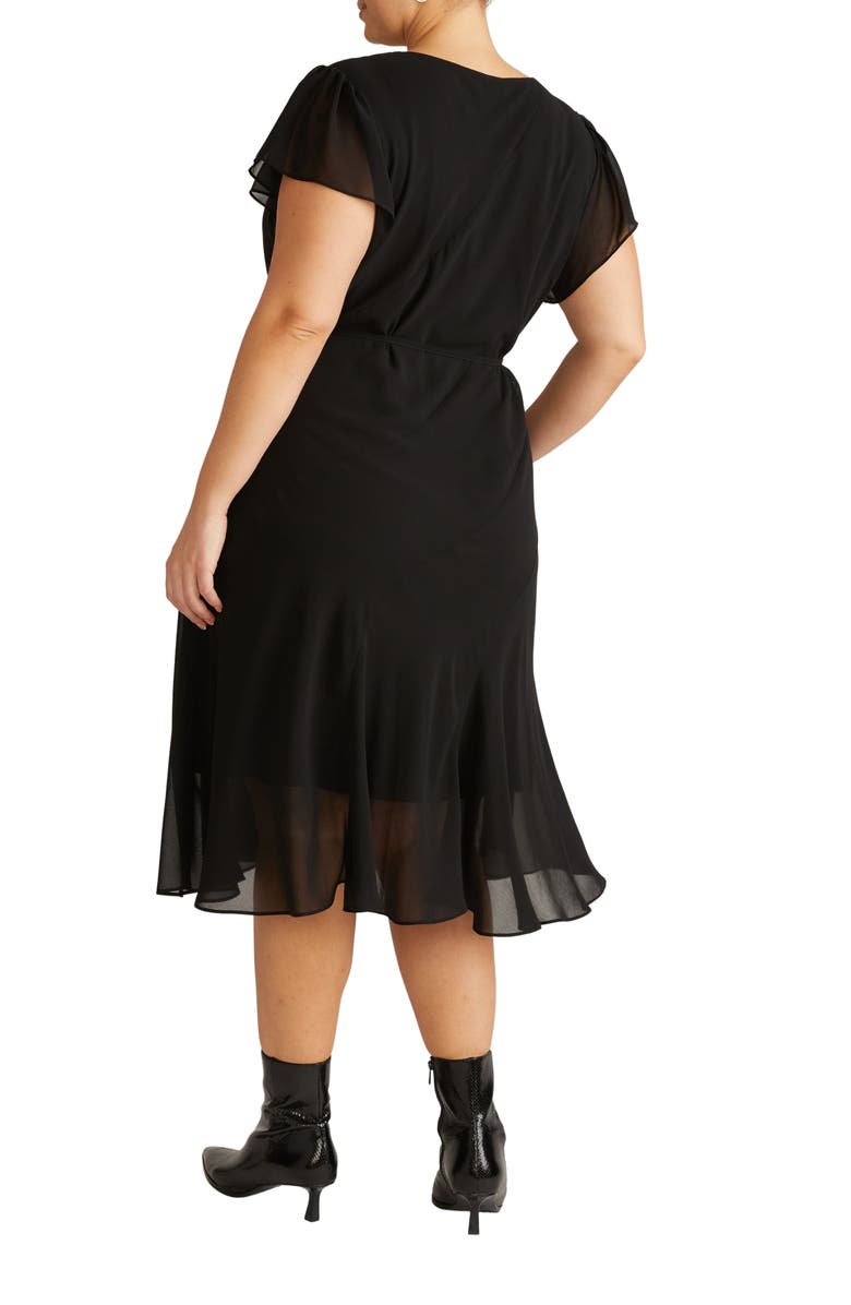 Universal Standard Sevilla Chiffon Dress, Alternate, color, Black