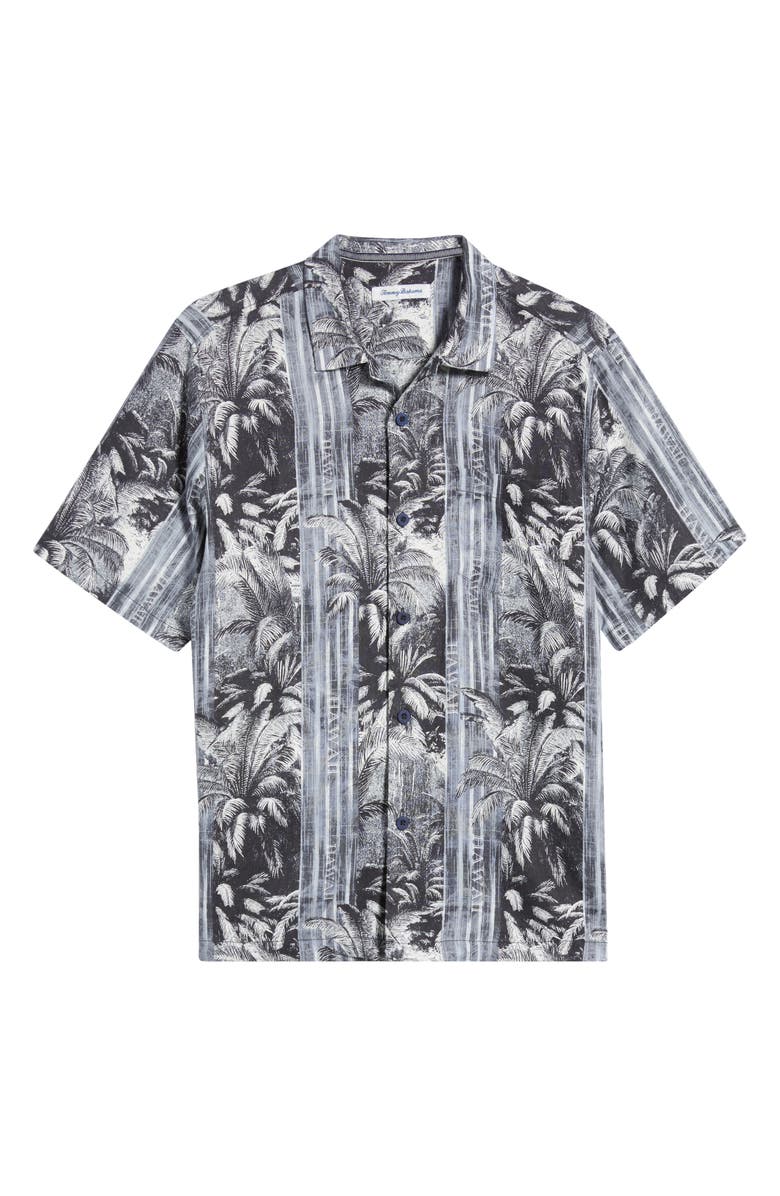 Tommy Bahama Hawaiian Nightfall Linen Camp Shirt, Alternate, color, Dark Gravel