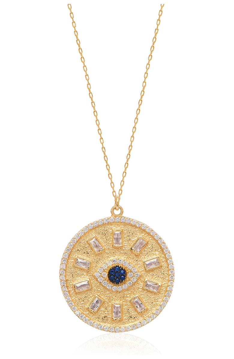 GABI RIELLE Evil Eye Crystal Pendant Necklace, Main, color, 