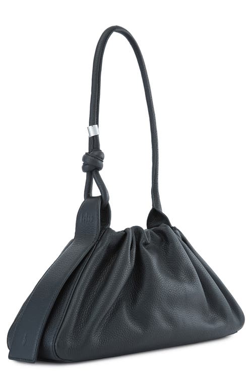 Behno Tina Ruched Leather Baguette Shoulder Bag