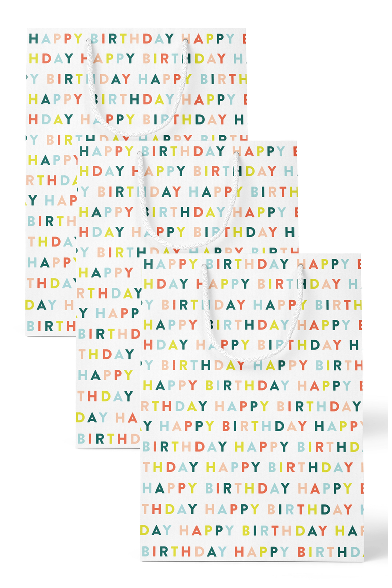 Birthday Lettered Gift Bag Set of 3, Main, color, Multicolor