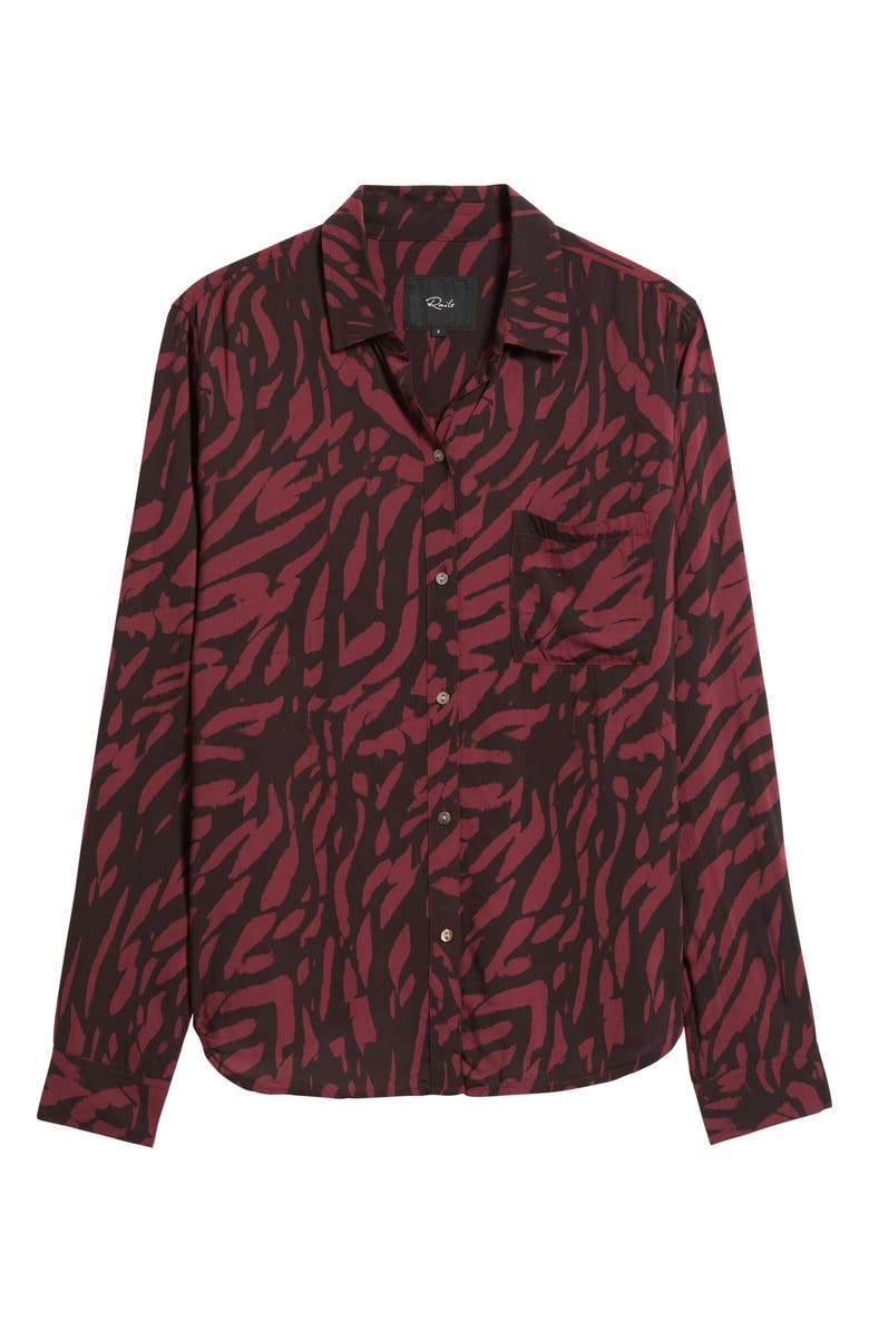 Rails Josephine Print Button-Up Shirt, Alternate, color, Oxblood Tiger Stripe