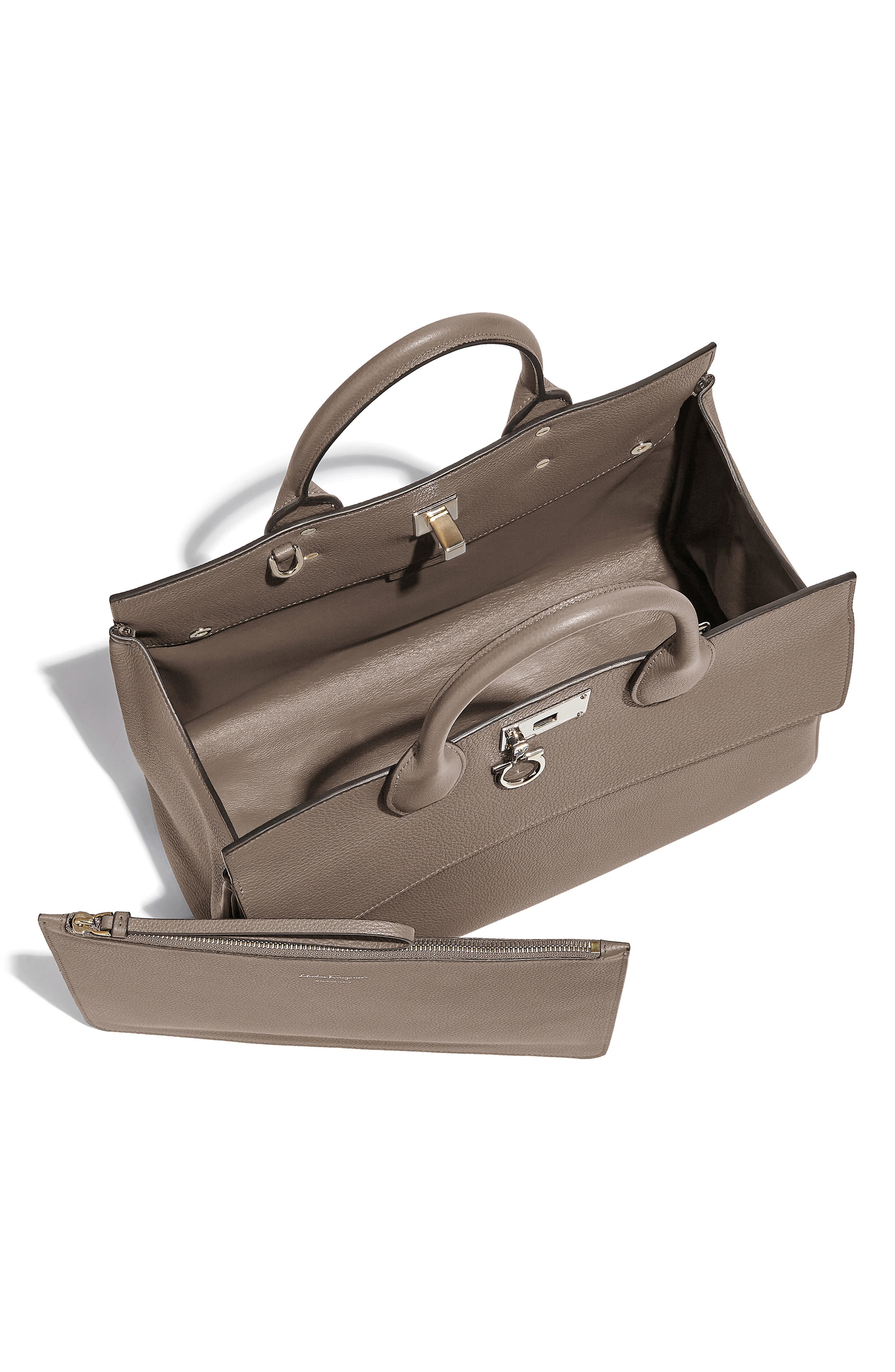 FERRAGAMO Salvatore Ferragamo The Studio Leather Top Handle Bag, Alternate, color, 