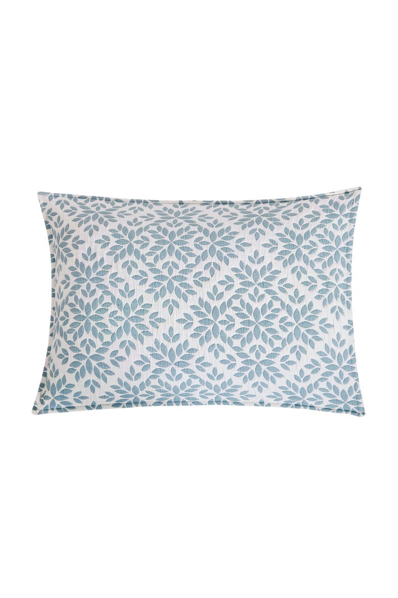 Leaves Jacquard Cotton Cover Quilt Set  - Reversible and Machine Washable, Alternate, color, Blue