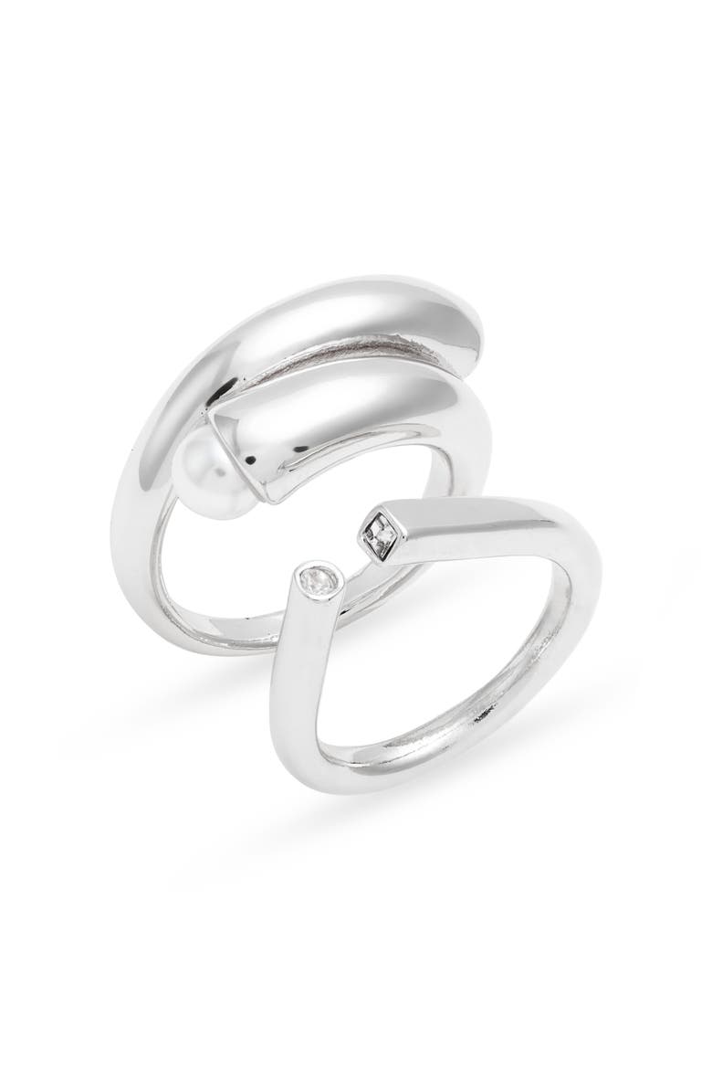 Set of 2 Rings, Main, color, WHITE- SILVER