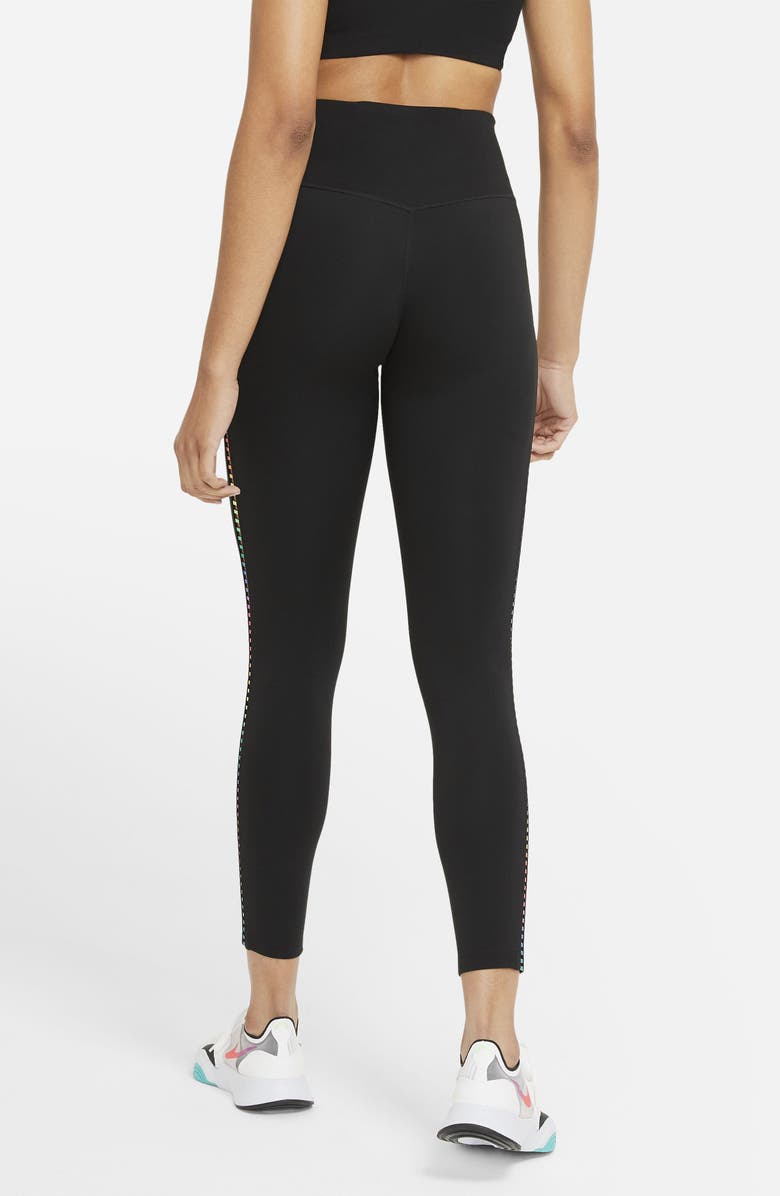 Nike Dri-FIT One Rainbow Ladder Performance Ankle Leggings, Alternate, color, 