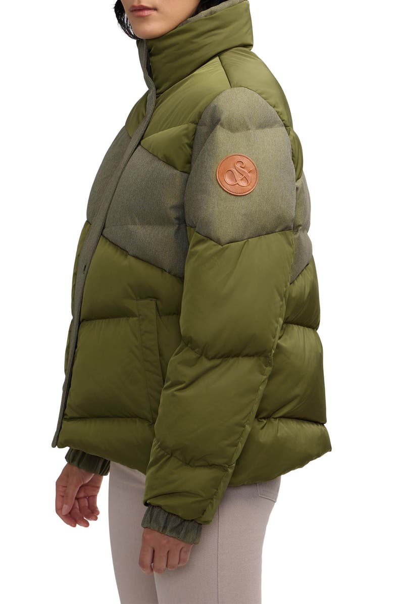 Scotch & Soda Skyla Boxy Denim Puffer Jacket, Alternate, color, Moss