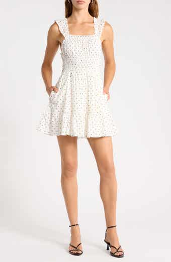 Ruffle Strap Tiered Cotton Minidress