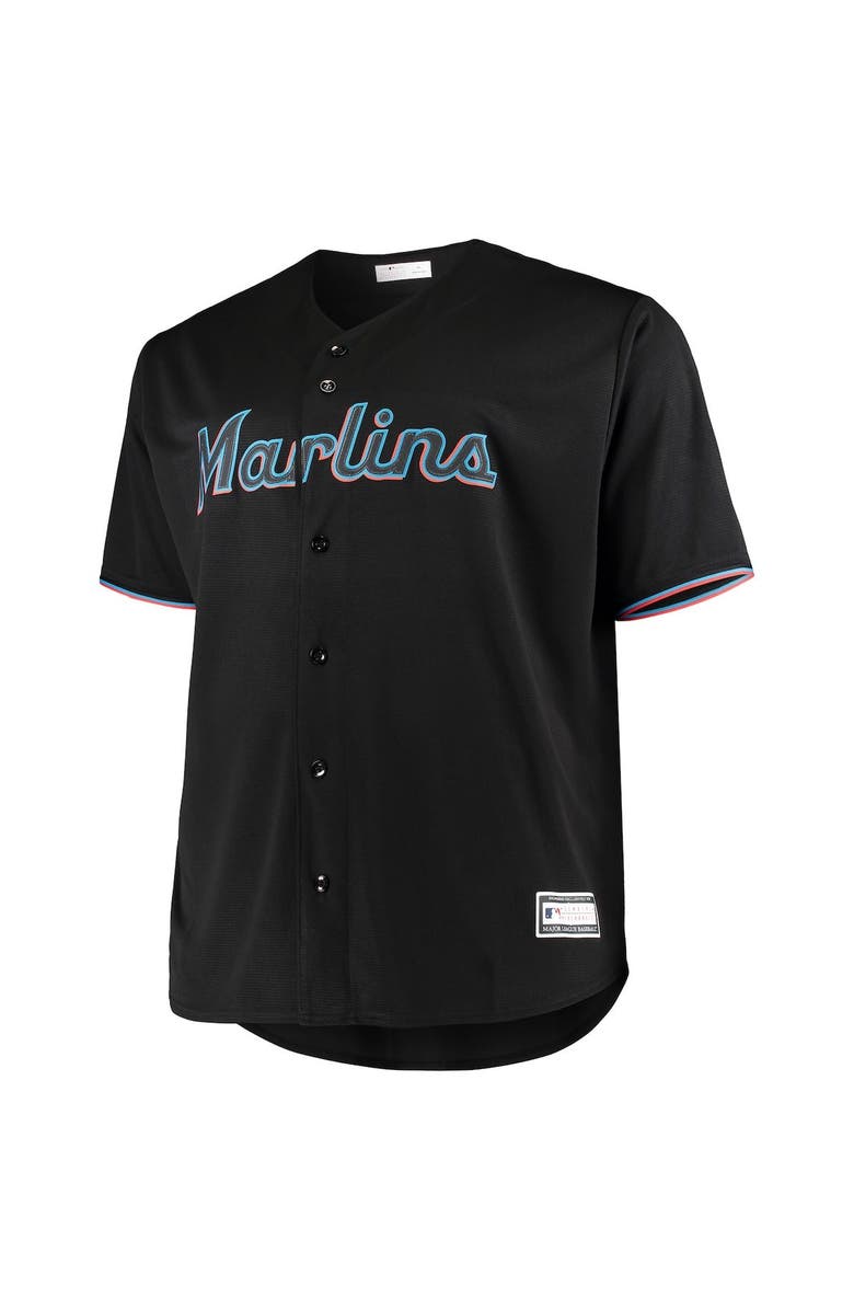 PROFILE Men's Black Miami Marlins Big & Tall Replica Team Jersey, Alternate, color, 
