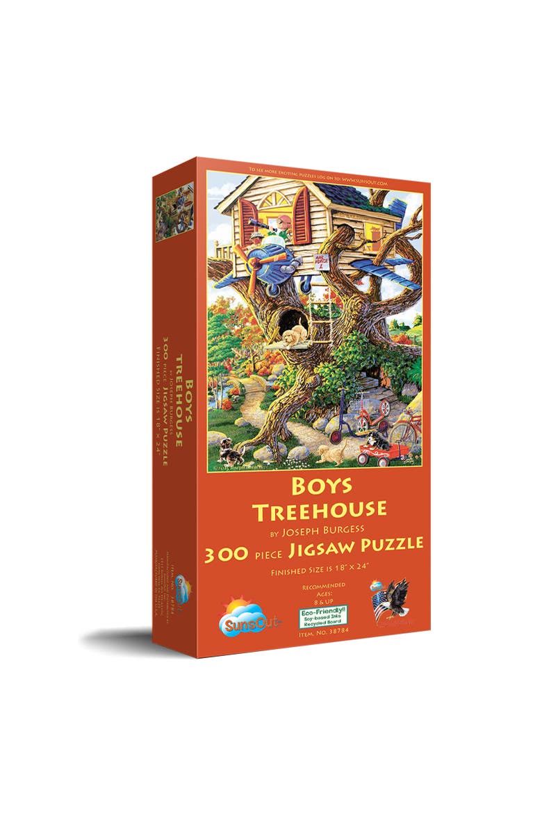Boys Treehouse 300 piece Jigsaw Puzzle for Adults, Main, color, Multicolor
