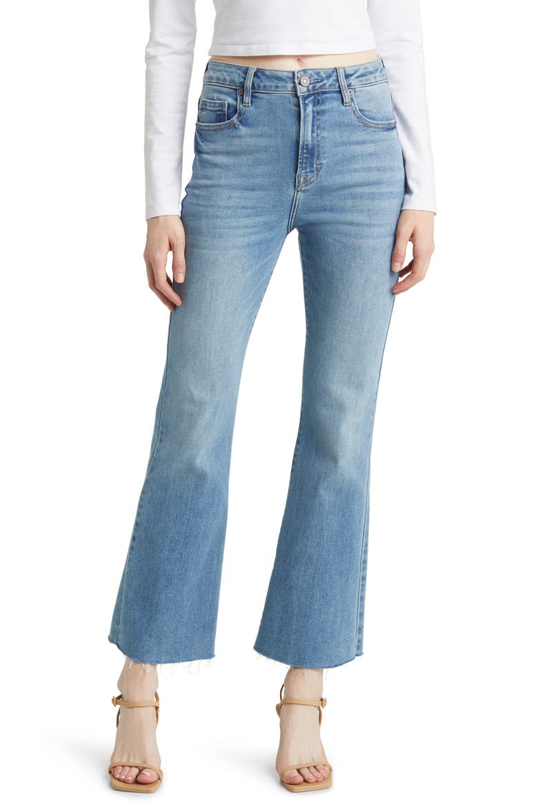 Raw Hem Bootcut Jeans, Main, color, LIGHT WASH