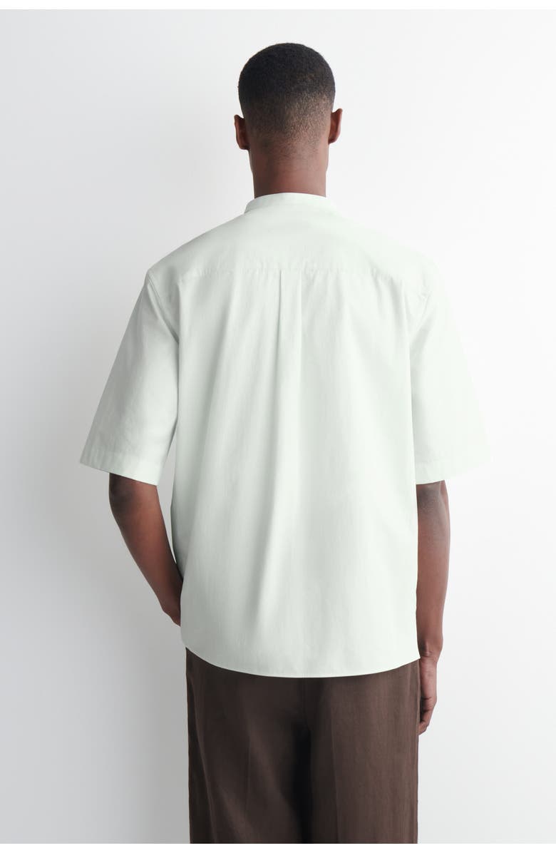 COS Grandad-collar Short-sleeved Shirt, Alternate, color, Light Green