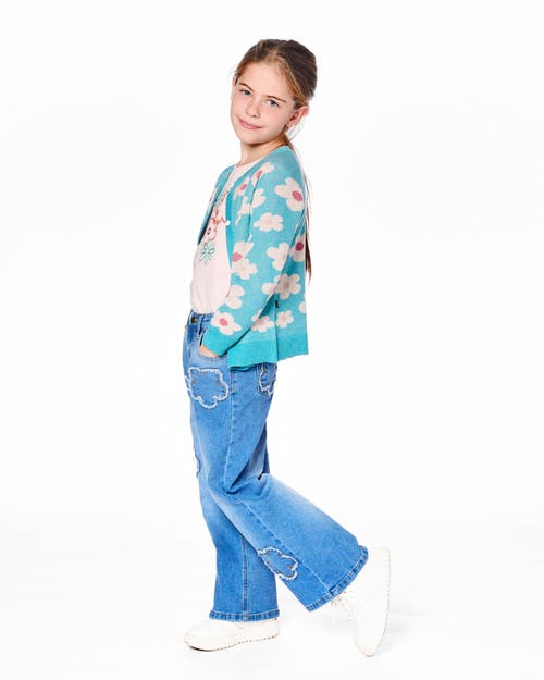 Deux Par Deux Button Front Knitted Cardigan In Blue