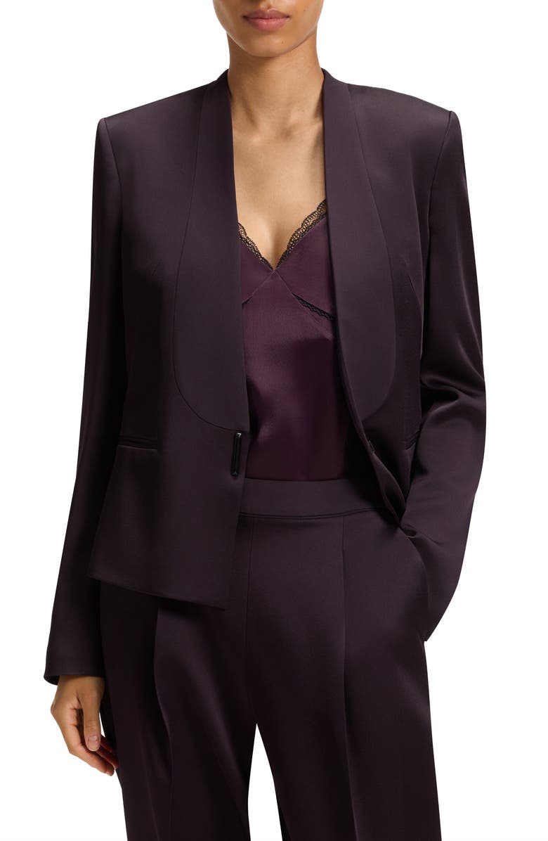 BOSS Jia One-Button Blazer, Main, color, Dark Carmine