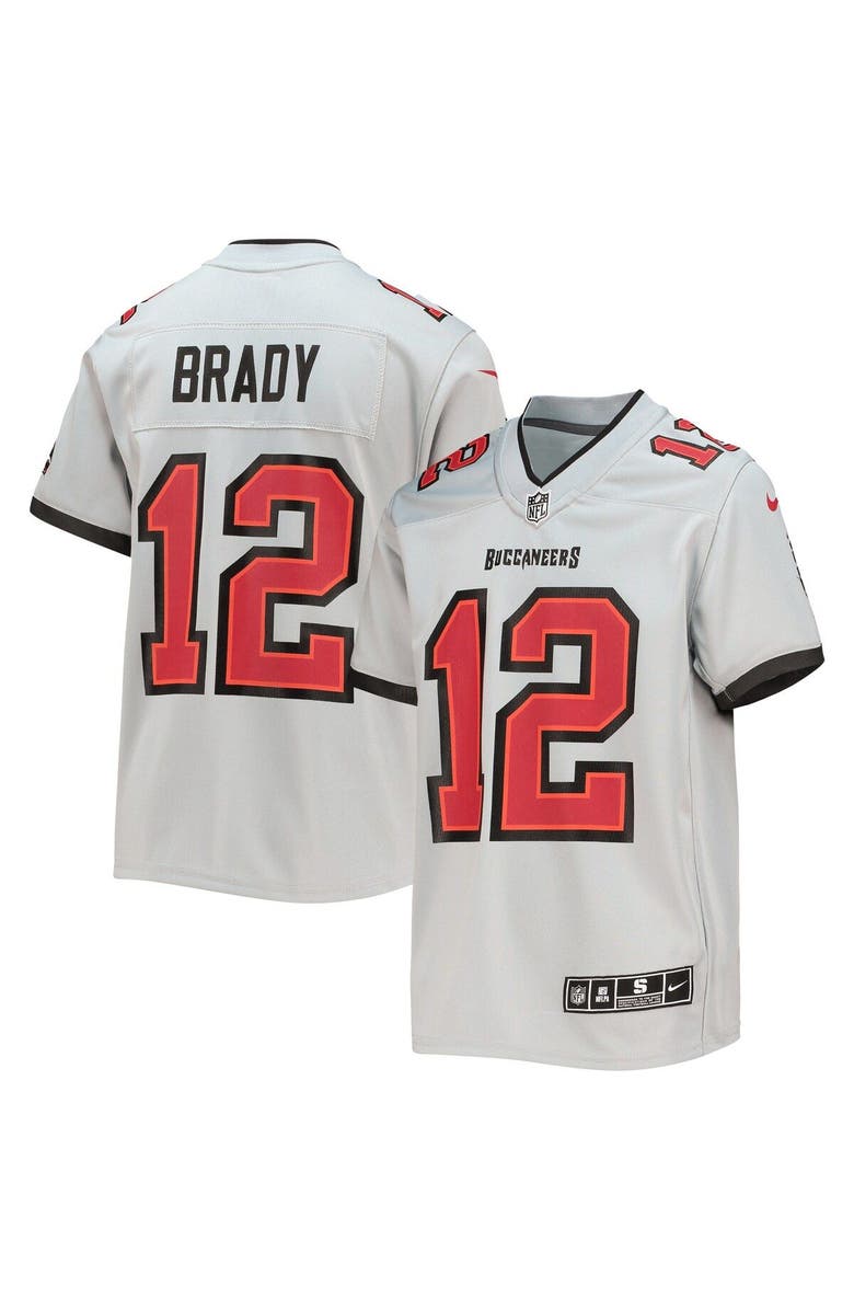 Nike Youth Nike Tom Brady Gray Tampa Bay Buccaneers Inverted Team Game Jersey, Alternate, color, 