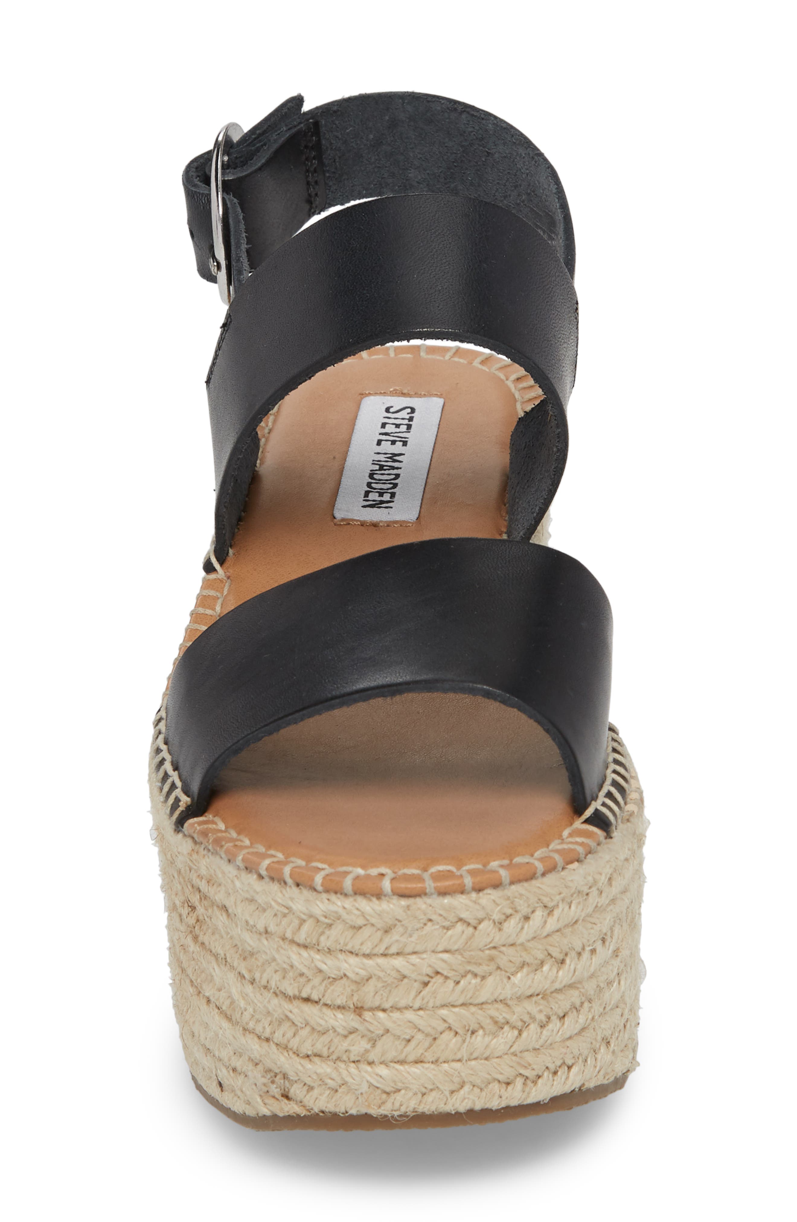 Cali Espadrille Platform Sandal, Alternate, color, BLACK LEATHER