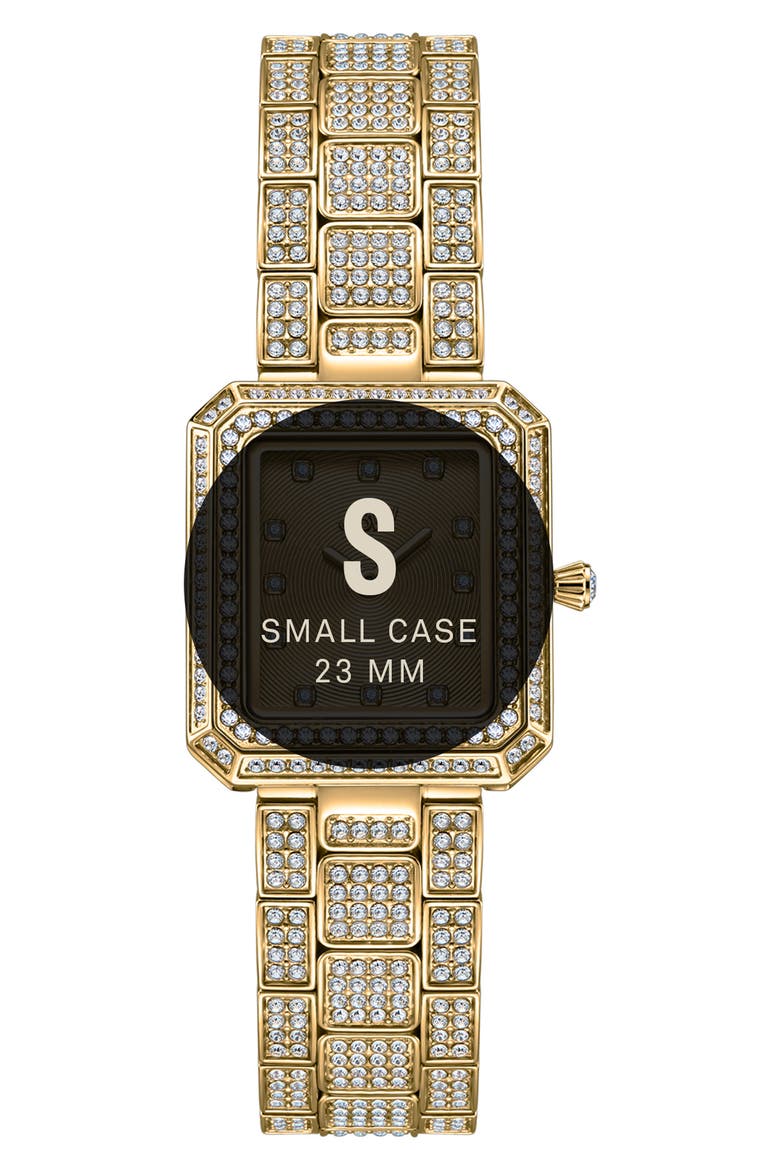 Arc Diamond Bracelet Watch, 23mm, Alternate, color, GOLD