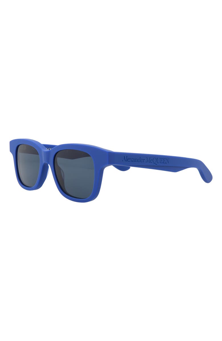 McQueen 48mm Square Sunglasses, Alternate, color, Blue Blue Blue