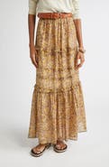 Isabel Marant Étoile Volomia Mixed Print Tiered Cotton Maxi Skirt