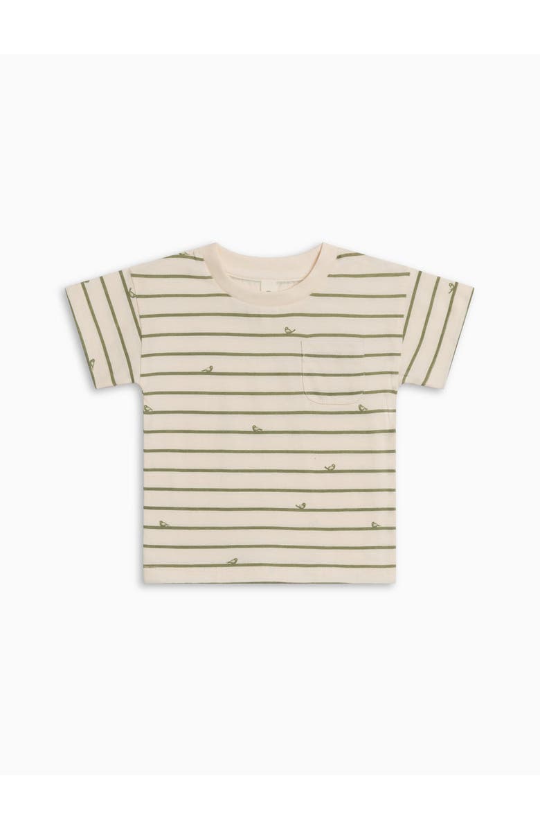 KENDI by Colored Organics Organics Hollis Drop Shoulder Tee, Alternate, color, Bird Stripe/Fern