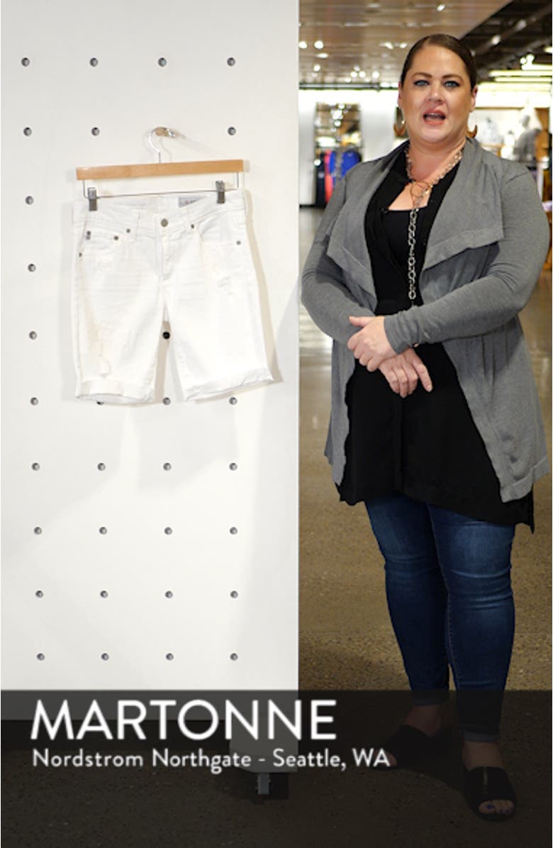 'Nikki' Cutoff Denim Bermuda Shorts, sales video thumbnail