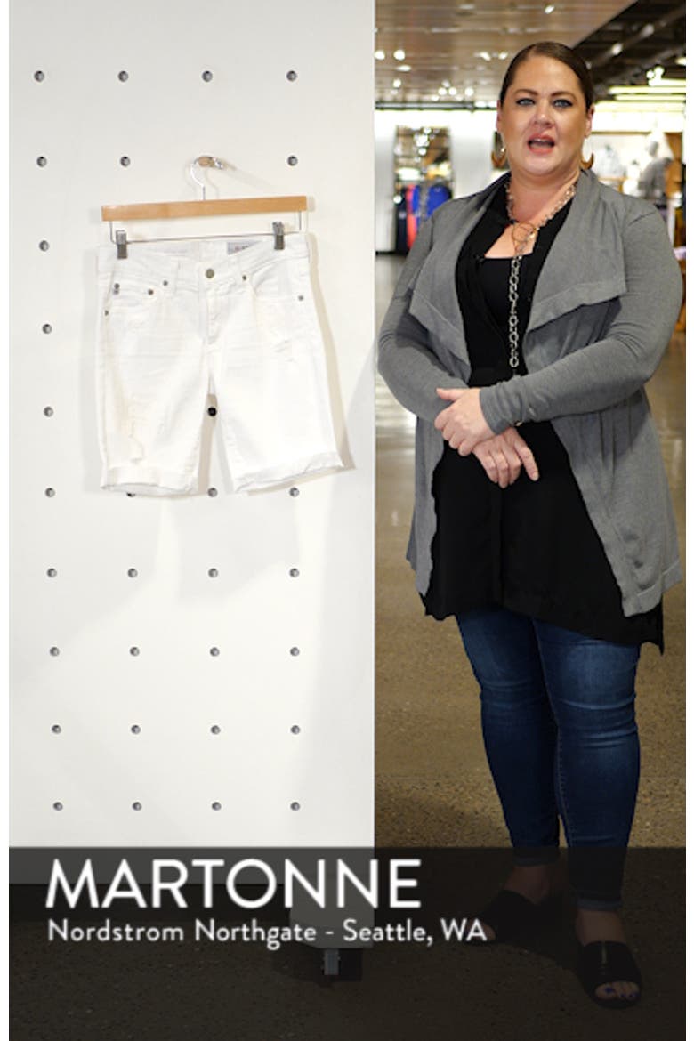 'Nikki' Cutoff Denim Bermuda Shorts video