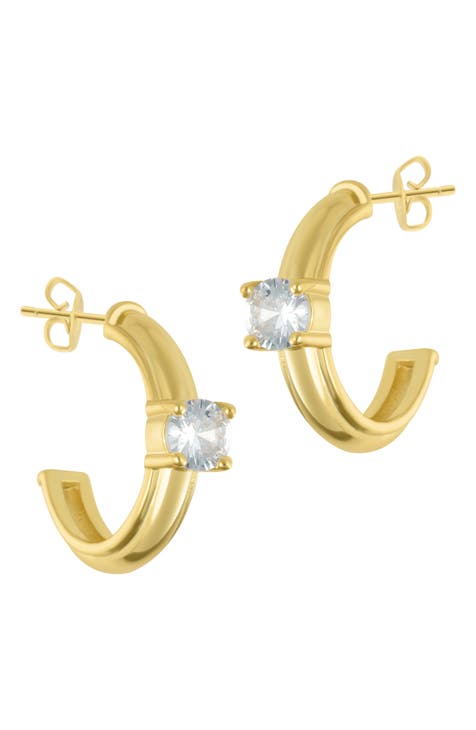 Cubic Zirconia Hoop Earrings