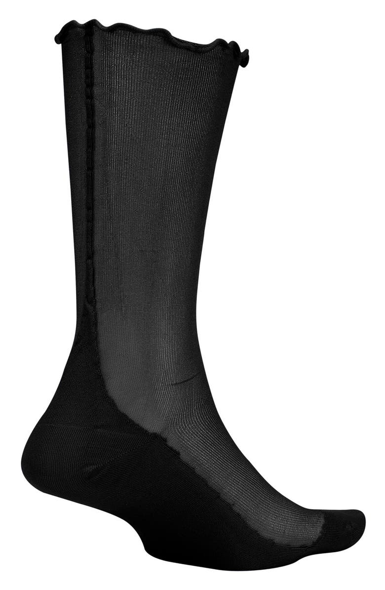 Nike Sheer Nylon Roll Top Socks, Alternate, color, Black/ Black