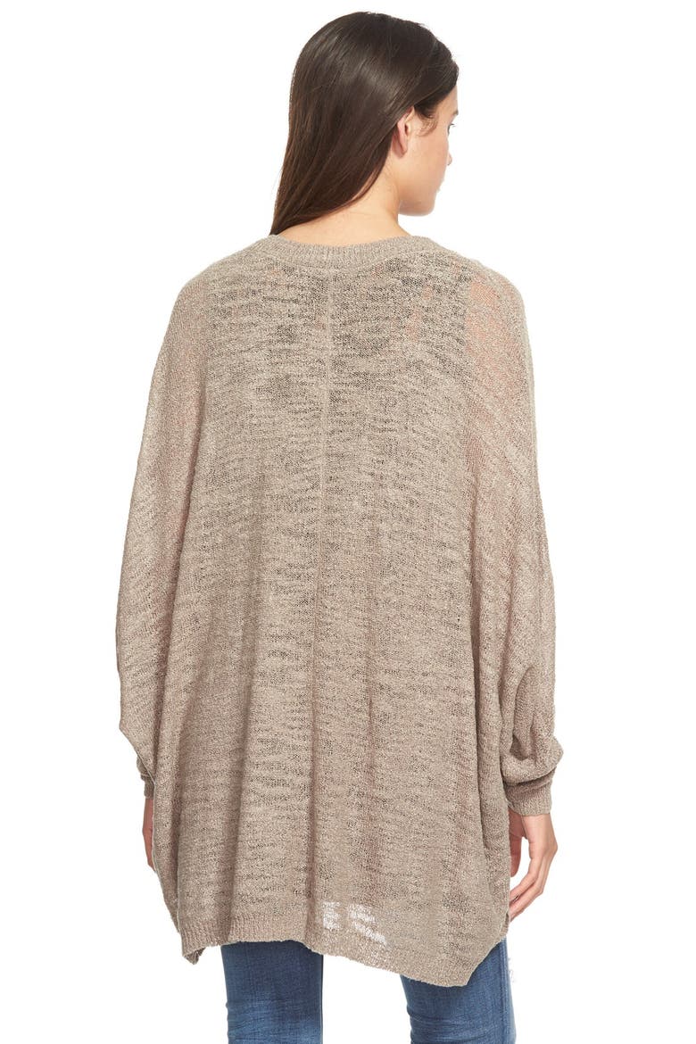Lightweight Open Front Cardigan, Alternate, color, GREY TAUPE