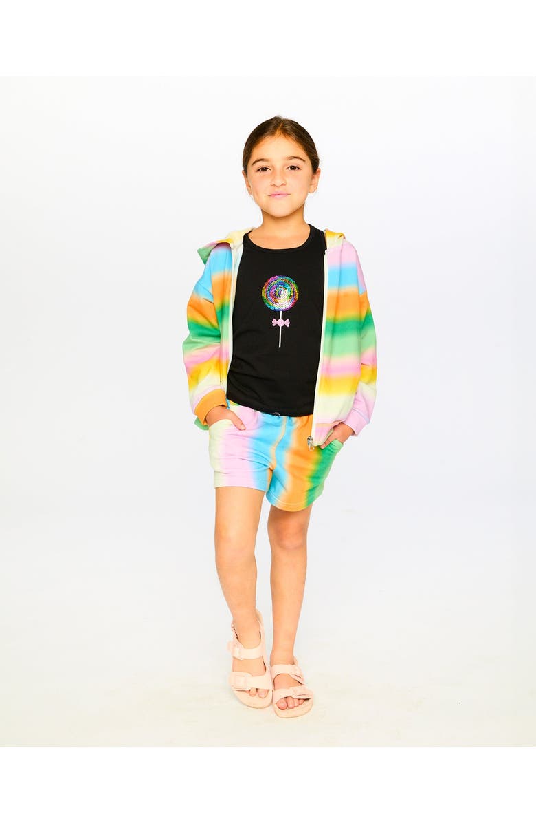 Deux par Deux Long Sleeve French Terry Zip Front Hoodie, Alternate, color, Multicolor