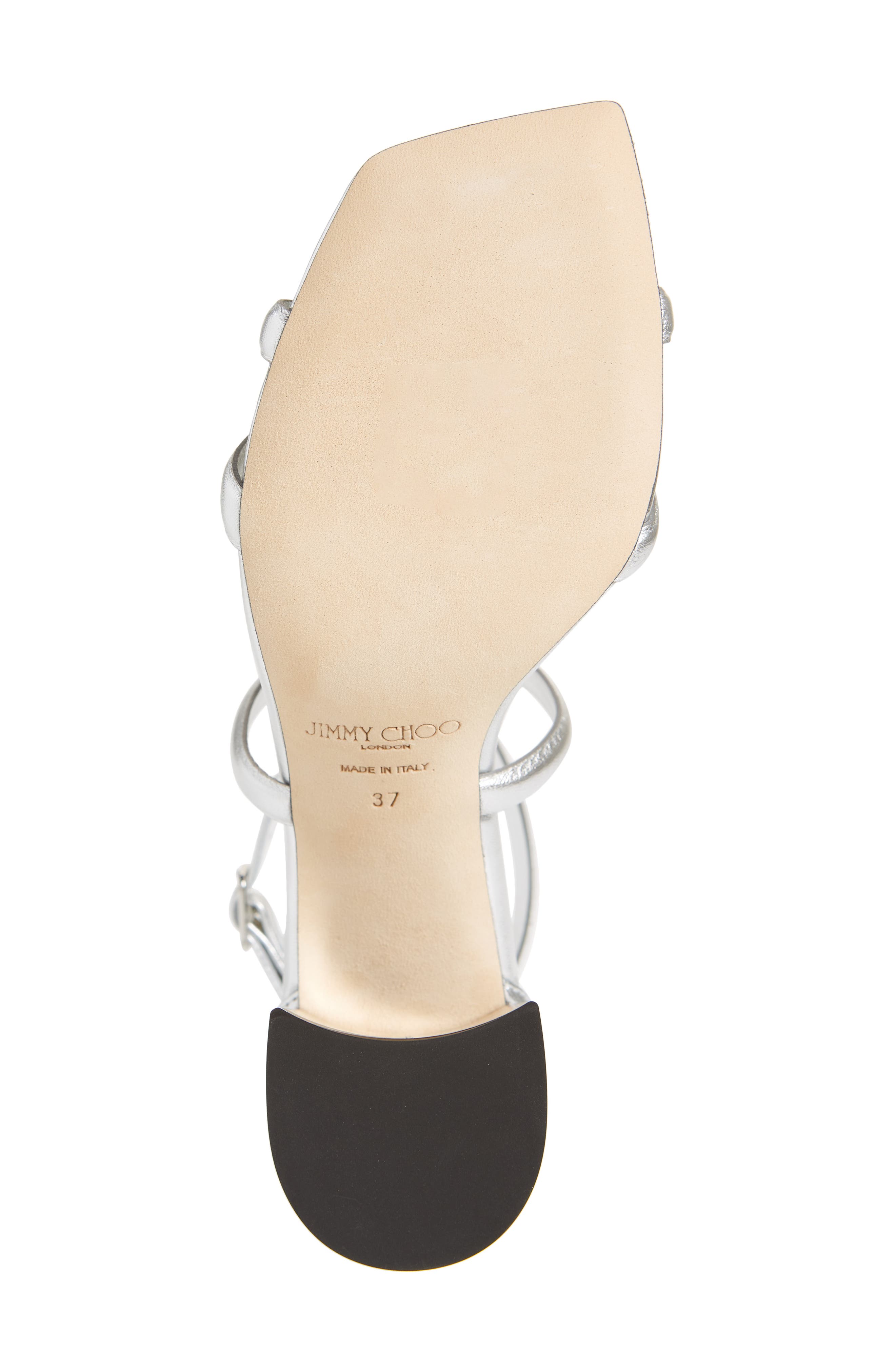 Jimmy Choo Rheea Metallic Block Heel Sandal, Alternate, color, 