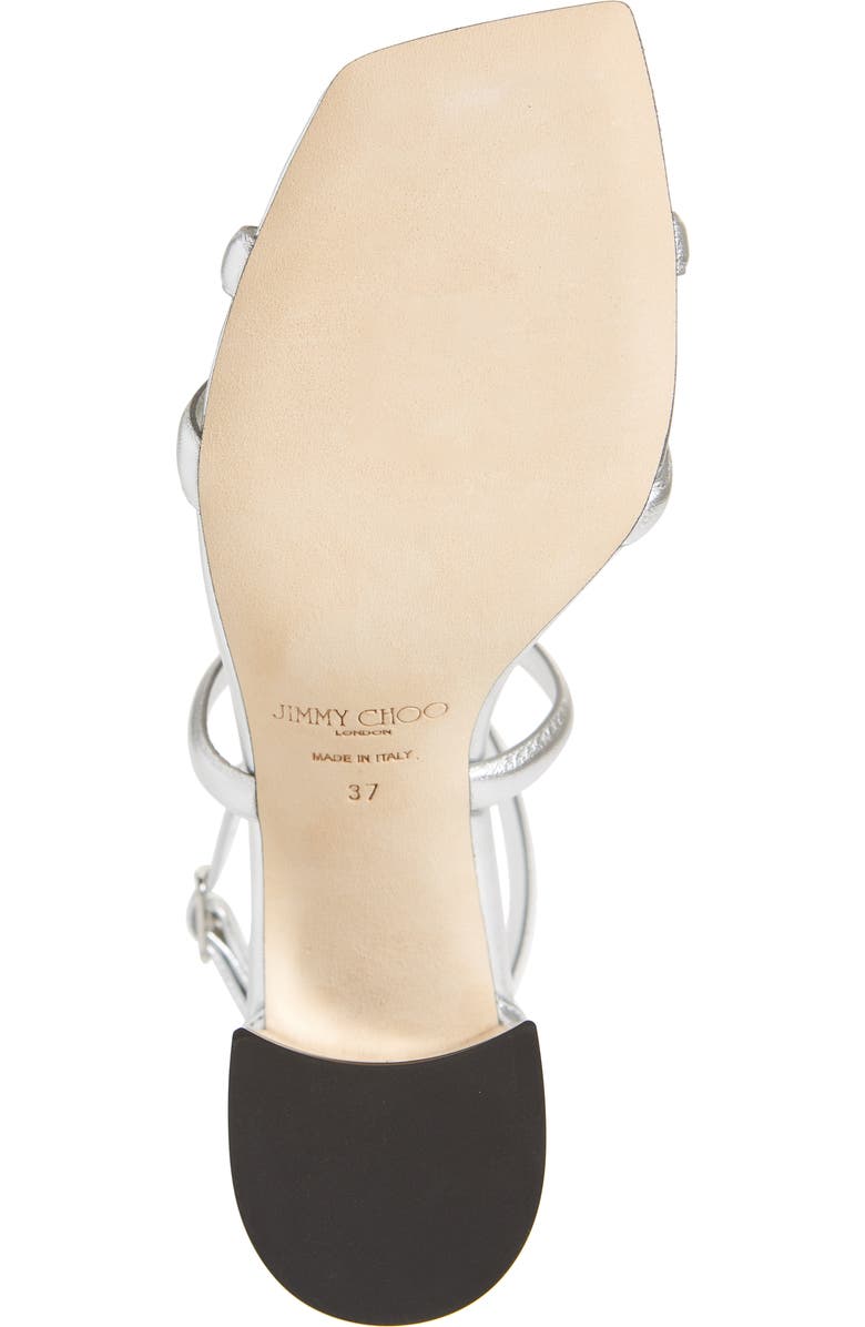 Jimmy Choo Rheea Metallic Block Heel Sandal, Alternate, color,
