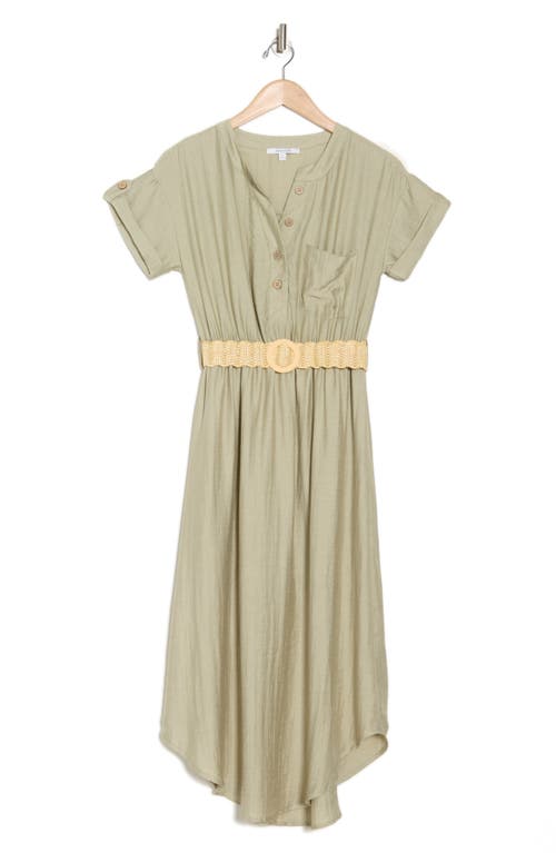 Zoe And Claire Short Sleeve Belted Shirtdress
