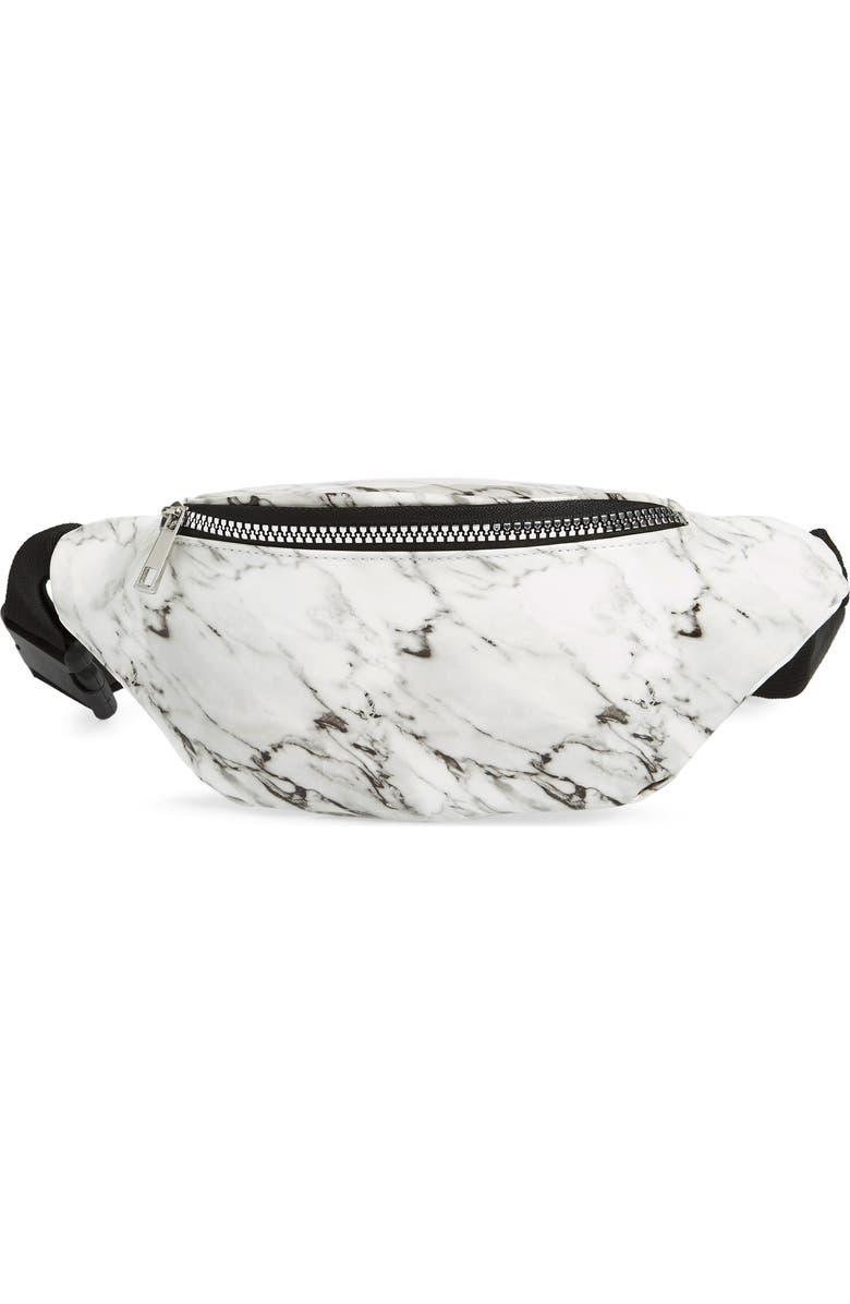 Jane & Berry Marble Print Belt Bag, Main, color,