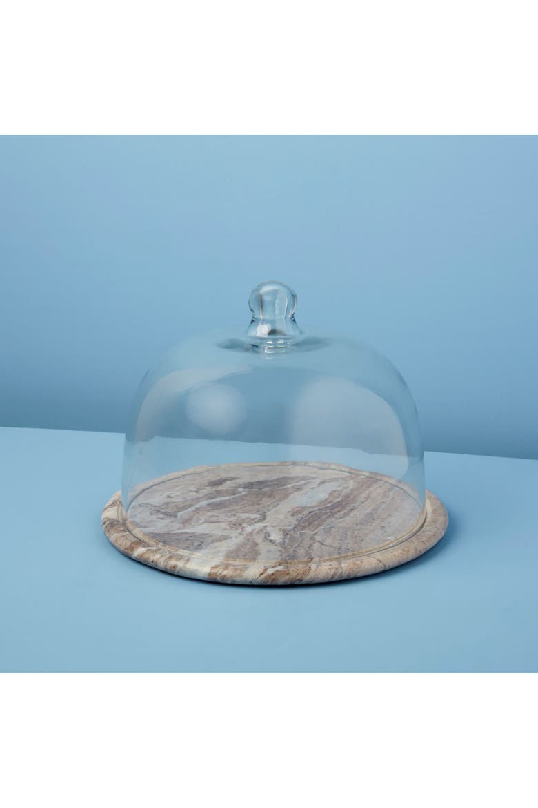 Waterfall Marble Glass Cloche, Alternate, color, Clear